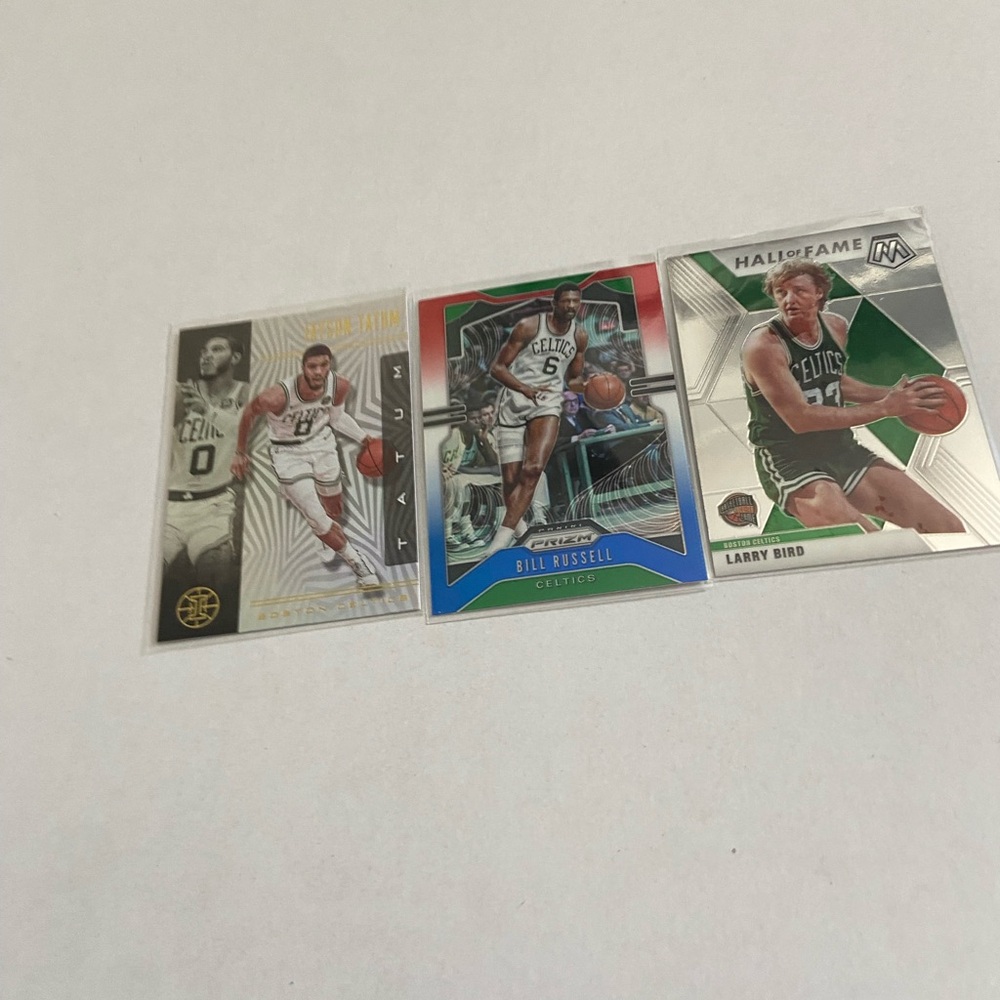 Celtics Legends Card Set – Tatum, Russell & Bird Inserts (3 Cards)